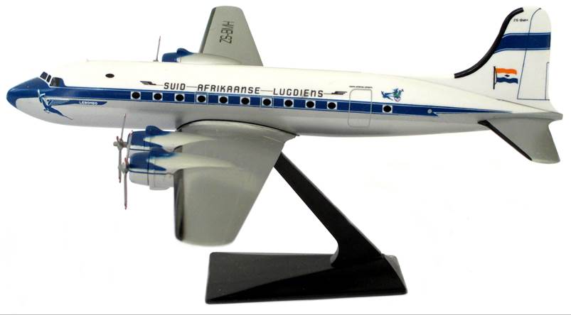 A model airplane on a stand

Description automatically generated