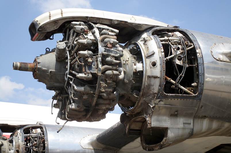 Close-up of an airplane engine

Description automatically generated