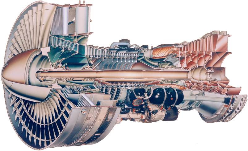 A cut out of a jet engine

Description automatically generated