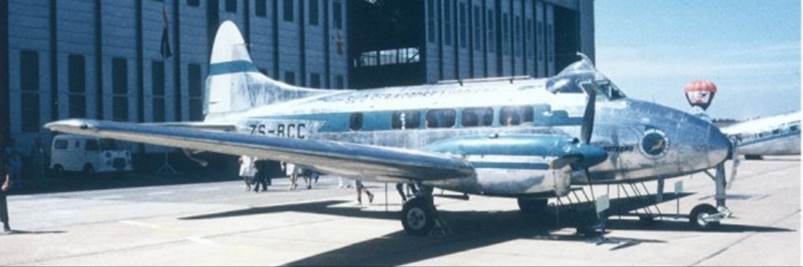 de Havilland Dove ZS BCC post restoration at Johannesburg International Airport